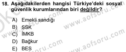 Aile Ekonomisi Dersi 2020 - 2021 Yılı Yaz Okulu Sınav Soruları 18. Soru