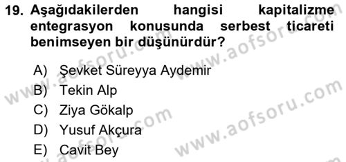 Aile Ekonomisi Dersi 2020 - 2021 Yılı Yaz Okulu Sınav Soruları 19. Soru