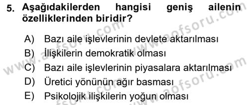 Aile Ekonomisi Dersi 2020 - 2021 Yılı Yaz Okulu Sınav Soruları 5. Soru