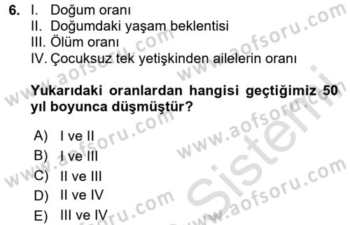 Aile Ekonomisi Dersi 2020 - 2021 Yılı Yaz Okulu Sınav Soruları 6. Soru
