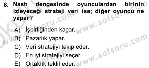 Aile Ekonomisi Dersi Yaz Okulu Sınavı Deneme Sınav Soruları 8. Soru
