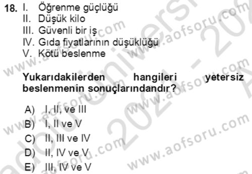 Aile Ekonomisi Dersi Ara Sınavı Deneme Sınav Soruları 18. Soru