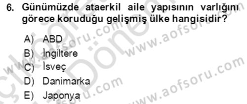 Aile Ekonomisi Dersi Ara Sınavı Deneme Sınav Soruları 6. Soru