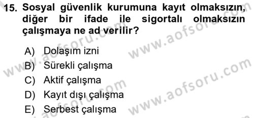 Aile Ekonomisi Dersi 2021 - 2022 Yılı (Final) Dönem Sonu Sınav Soruları 15. Soru