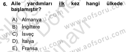 Aile Ekonomisi Dersi 2021 - 2022 Yılı (Final) Dönem Sonu Sınav Soruları 6. Soru