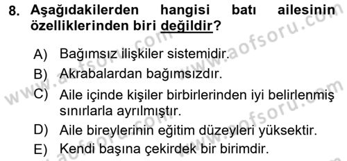 Aile Ekonomisi Dersi 2021 - 2022 Yılı (Final) Dönem Sonu Sınav Soruları 8. Soru