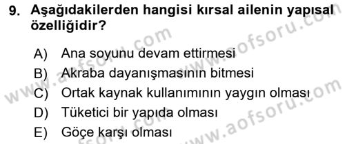 Aile Ekonomisi Dersi 2021 - 2022 Yılı (Final) Dönem Sonu Sınav Soruları 9. Soru