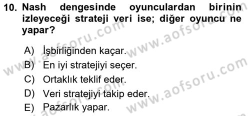 Aile Ekonomisi Dersi 2021 - 2022 Yılı Yaz Okulu Sınav Soruları 10. Soru