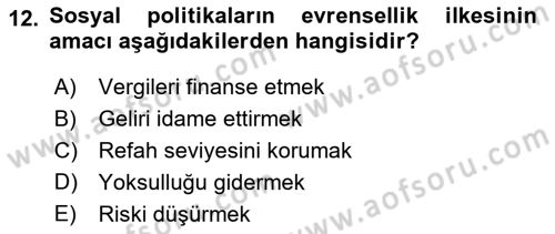 Aile Ekonomisi Dersi 2021 - 2022 Yılı Yaz Okulu Sınav Soruları 12. Soru