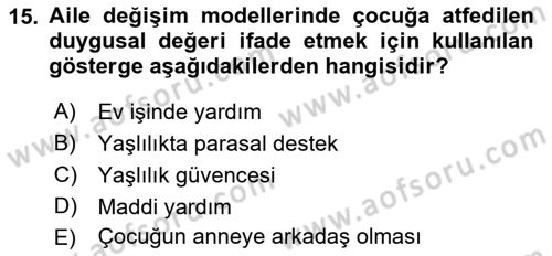 Aile Ekonomisi Dersi Yaz Okulu Sınavı Deneme Sınav Soruları 15. Soru
