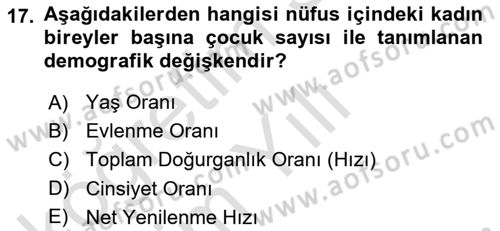 Aile Ekonomisi Dersi Yaz Okulu Sınavı Deneme Sınav Soruları 17. Soru