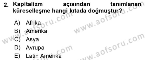 Aile Ekonomisi Dersi 2021 - 2022 Yılı Yaz Okulu Sınav Soruları 2. Soru
