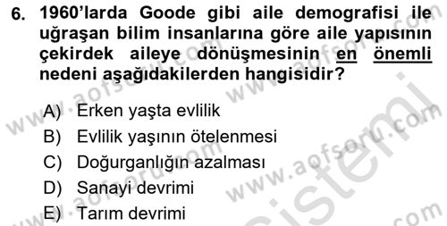Aile Ekonomisi Dersi 2021 - 2022 Yılı Yaz Okulu Sınav Soruları 6. Soru