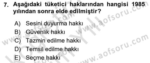 Aile Ekonomisi Dersi 2021 - 2022 Yılı Yaz Okulu Sınav Soruları 7. Soru