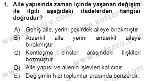Aile Ekonomisi Dersi Ara Sınavı Deneme Sınav Soruları 1. Soru