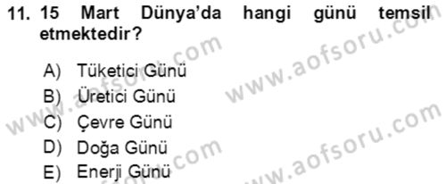 Aile Ekonomisi Dersi 2022 - 2023 Yılı (Vize) Ara Sınav Soruları 11. Soru