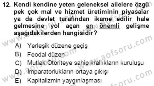 Aile Ekonomisi Dersi Ara Sınavı Deneme Sınav Soruları 12. Soru