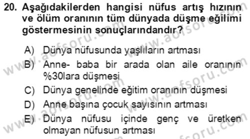 Aile Ekonomisi Dersi Ara Sınavı Deneme Sınav Soruları 20. Soru