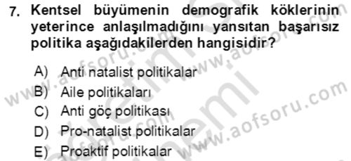 Aile Ekonomisi Dersi Ara Sınavı Deneme Sınav Soruları 7. Soru