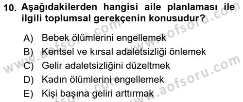 Aile Ekonomisi Dersi 2022 - 2023 Yılı (Final) Dönem Sonu Sınav Soruları 10. Soru