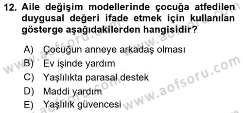 Aile Ekonomisi Dersi 2022 - 2023 Yılı (Final) Dönem Sonu Sınav Soruları 12. Soru