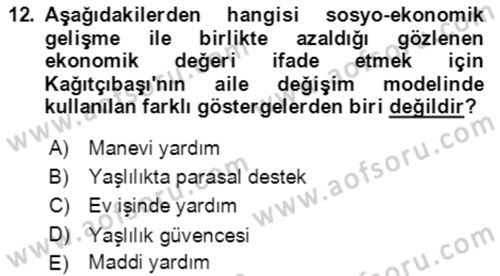 Aile Ekonomisi Dersi 2022 - 2023 Yılı Yaz Okulu Sınav Soruları 12. Soru