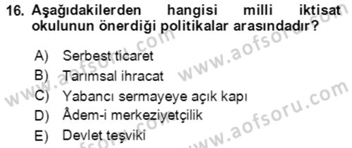 Aile Ekonomisi Dersi 2022 - 2023 Yılı Yaz Okulu Sınav Soruları 16. Soru