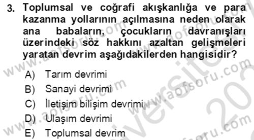 Aile Ekonomisi Dersi 2022 - 2023 Yılı Yaz Okulu Sınav Soruları 3. Soru
