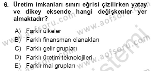 Aile Ekonomisi Dersi 2022 - 2023 Yılı Yaz Okulu Sınav Soruları 6. Soru