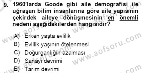 Aile Ekonomisi Dersi 2022 - 2023 Yılı Yaz Okulu Sınav Soruları 9. Soru