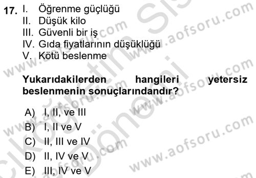 Aile Ekonomisi Dersi Ara Sınavı Deneme Sınav Soruları 17. Soru