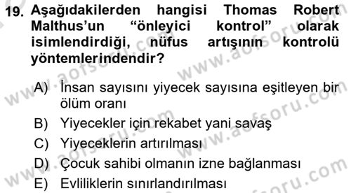 Aile Ekonomisi Dersi 2023 - 2024 Yılı (Vize) Ara Sınav Soruları 19. Soru
