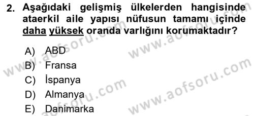 Aile Ekonomisi Dersi Ara Sınavı Deneme Sınav Soruları 2. Soru