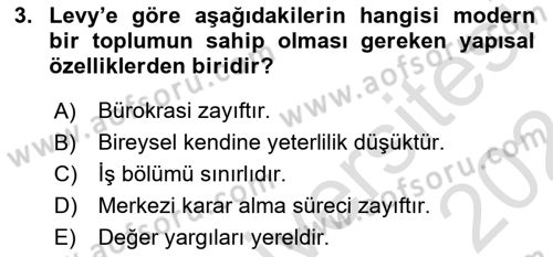 Aile Ekonomisi Dersi Ara Sınavı Deneme Sınav Soruları 3. Soru