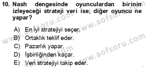 Aile Ekonomisi Dersi 2023 - 2024 Yılı Yaz Okulu Sınav Soruları 10. Soru