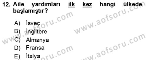 Aile Ekonomisi Dersi 2023 - 2024 Yılı Yaz Okulu Sınav Soruları 12. Soru
