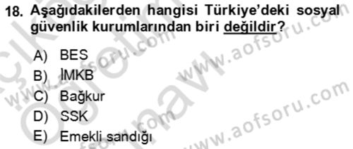 Aile Ekonomisi Dersi 2023 - 2024 Yılı Yaz Okulu Sınav Soruları 18. Soru