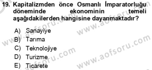 Aile Ekonomisi Dersi 2023 - 2024 Yılı Yaz Okulu Sınav Soruları 19. Soru