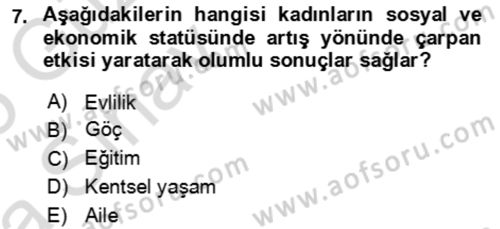 Aile Ekonomisi Dersi 2024 - 2025 Yılı (Vize) Ara Sınav Soruları 7. Soru