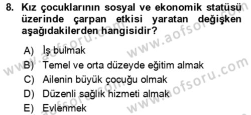 Aile Ekonomisi Dersi Ara Sınavı Deneme Sınav Soruları 8. Soru