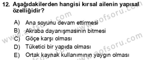 Aile Ekonomisi Dersi 2024 - 2025 Yılı (Final) Dönem Sonu Sınav Soruları 12. Soru
