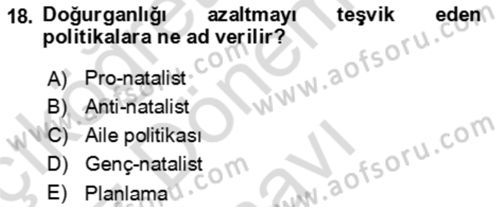 Aile Ekonomisi Dersi 2024 - 2025 Yılı (Final) Dönem Sonu Sınav Soruları 18. Soru