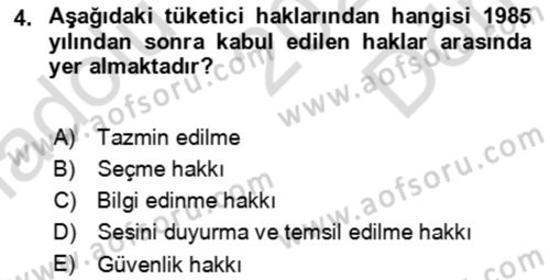 Aile Ekonomisi Dersi 2024 - 2025 Yılı (Final) Dönem Sonu Sınav Soruları 4. Soru