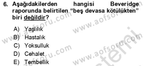 Aile Ekonomisi Dersi 2024 - 2025 Yılı (Final) Dönem Sonu Sınav Soruları 6. Soru