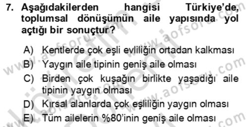 Aile Ekonomisi Dersi 2024 - 2025 Yılı (Final) Dönem Sonu Sınav Soruları 7. Soru