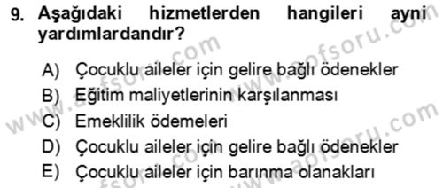 Aile Ekonomisi Dersi 2024 - 2025 Yılı (Final) Dönem Sonu Sınav Soruları 9. Soru