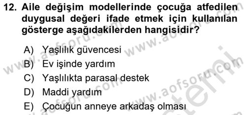 Aile Ekonomisi Dersi 2025 - 2026 Yılı (Final) Dönem Sonu Sınav Soruları 12. Soru