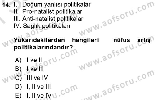 Aile Ekonomisi Dersi 2025 - 2026 Yılı (Final) Dönem Sonu Sınav Soruları 14. Soru