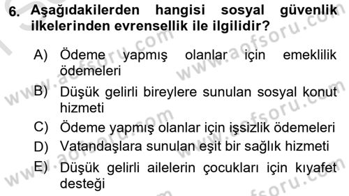 Aile Ekonomisi Dersi 2025 - 2026 Yılı (Final) Dönem Sonu Sınav Soruları 6. Soru