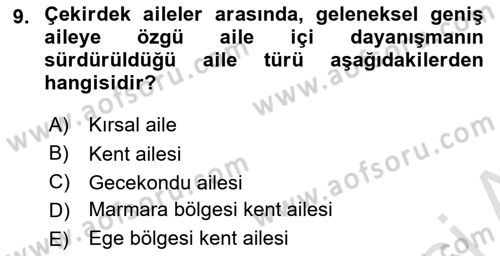 Aile Ekonomisi Dersi 2025 - 2026 Yılı (Final) Dönem Sonu Sınav Soruları 9. Soru